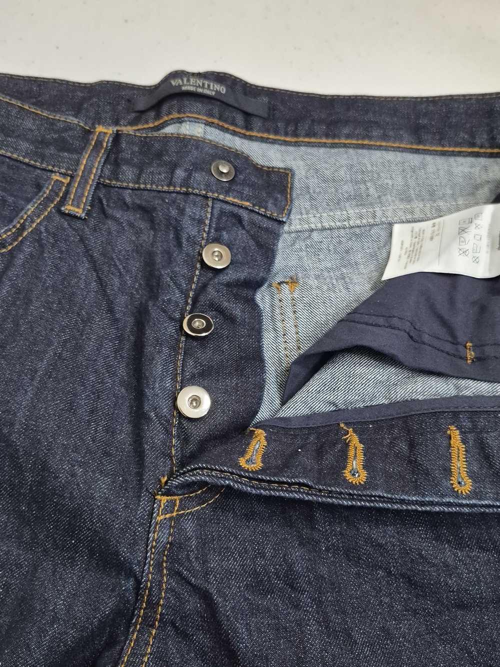 Valentino Spa Mens 32 Selvedge Slim Blue Jeans Italy Button Fly Pants